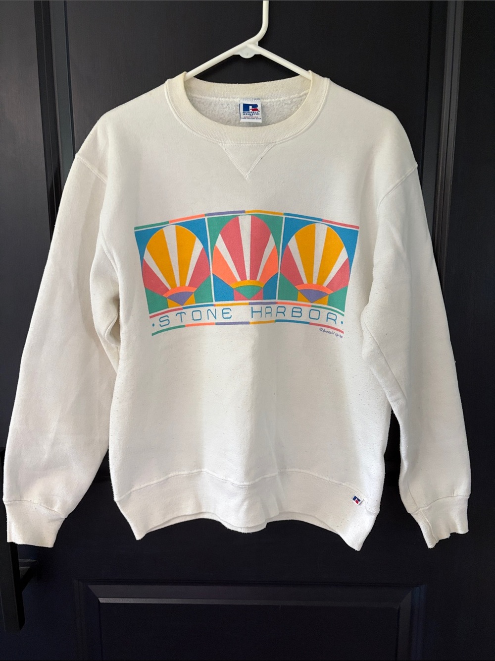 Vtg 1988 Breezin Up Stone Harbor NJ Russell Athletic USA Crewneck Sweatshirt